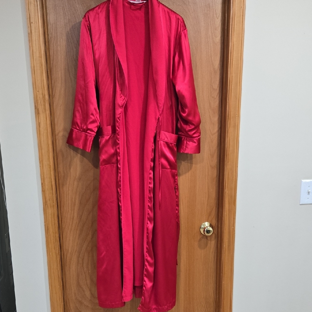 Luxurious Scarlet Satin Robe